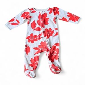 Carter’s Baby Girl Floral Zip-Up Footed Sleeper Pajamas Size 9M